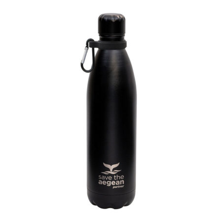 ESTIA ΘΕΡΜΟΣ TRAVEL FLASK SAVE THE AEGEAN 750ml MATTE BLACKESTIA01-9816 ESTIA - Image 3