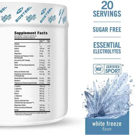 BIOSTEEL HYDRATION MIX / WHITE FREEZE- 20 ΜΕΡΙΔΕΣBSWHI20 BIOSTEEL - Image 2