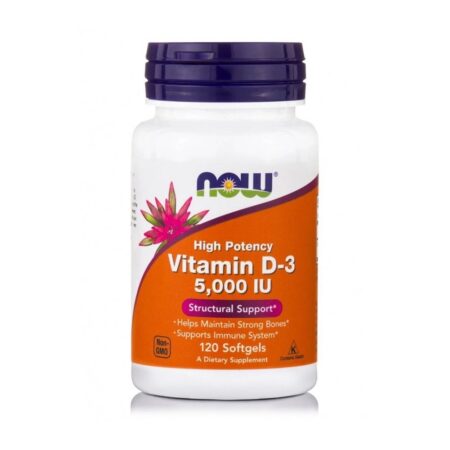 NOW FOODS VITAMIN D-3 5000IU 120 ΜΑΛΑΚΕΣ ΚΑΨΟΥΛΕΣNF0372 NOW FOODS - Image 1
