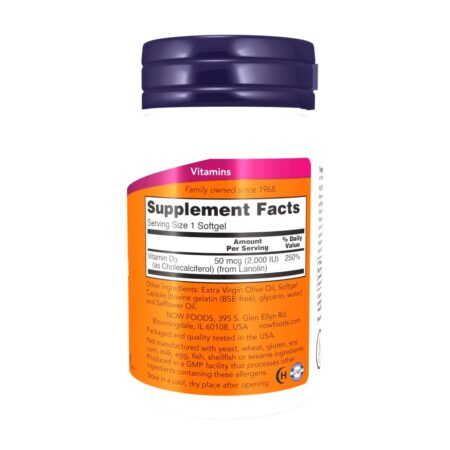 NOW FOODS VITAMIN D-3 5000IU 120 ΜΑΛΑΚΕΣ ΚΑΨΟΥΛΕΣNF0372 NOW FOODS - Image 3