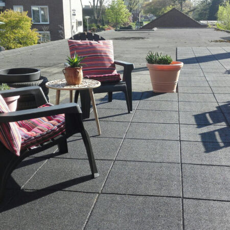 Δάπεδο Γυμναστηρίου Εξωτερικού χώρου 100x100x3 cm μαύρο ALPINE - Image 1