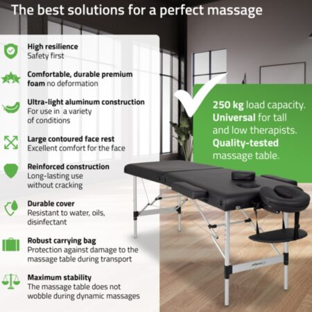 HABYS NADIA ΚΡΕΒΑΤΙ ΦΥΣΙΚΟΘΕΡΑΠΕΙΑΣ ΜΑΥΡΟ 185/213X60CMHABMTNADBLA Habys - Image 2