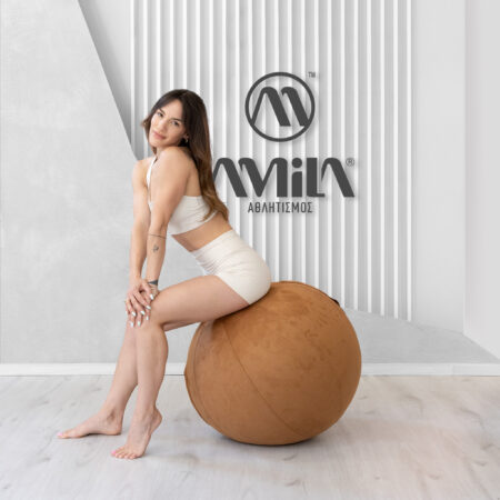 Κάλυμμα για Μπάλα Γυμναστικής AMILA GYMBALL 75cm Sueded Καφέ - Image 10