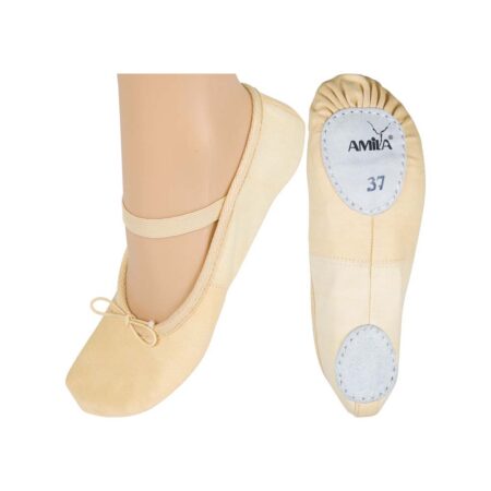 Παπούτσια Μπαλέτου Καμβάς Μπεζ, 40 - Image 4