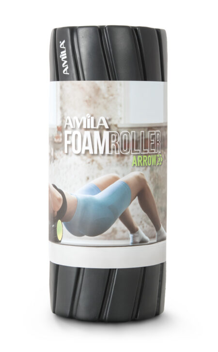 AMILA Foam Roller Arrow Φ14x33cm Μαύρο/Λάιμ - Image 24