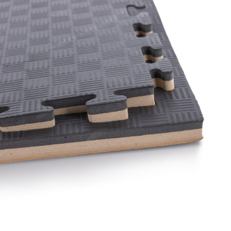 Δάπεδο Προστασίας Puzzle EVA 100x100x2,5 cm – Ξύλο / Μαύρο - Image 5