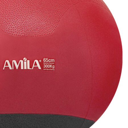 Μπάλα γυμναστικής AMILA GYMBALL 65cm Κόκκινη με Βάρος στην Βάση - Image 20