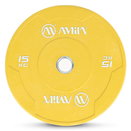 Δίσκος Color Bumper Plate Slim 50 mm 15 kg – Κίτρινο - Image 1