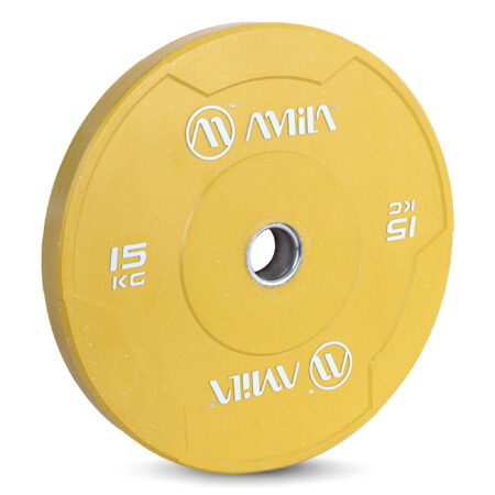 Δίσκος Color Bumper Plate Slim 50 mm 15 kg – Κίτρινο - Image 2