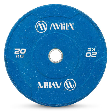 Δίσκος Color Bumper Plate Slim 50 mm 20 kg – Μπλε - Image 1
